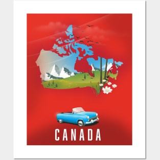 Canada Travel Map Posters and Art